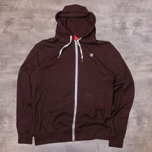 Vintage VTG Y2K 2000'S Element Skater Heather Burgundy Zip Hoodie Sweater